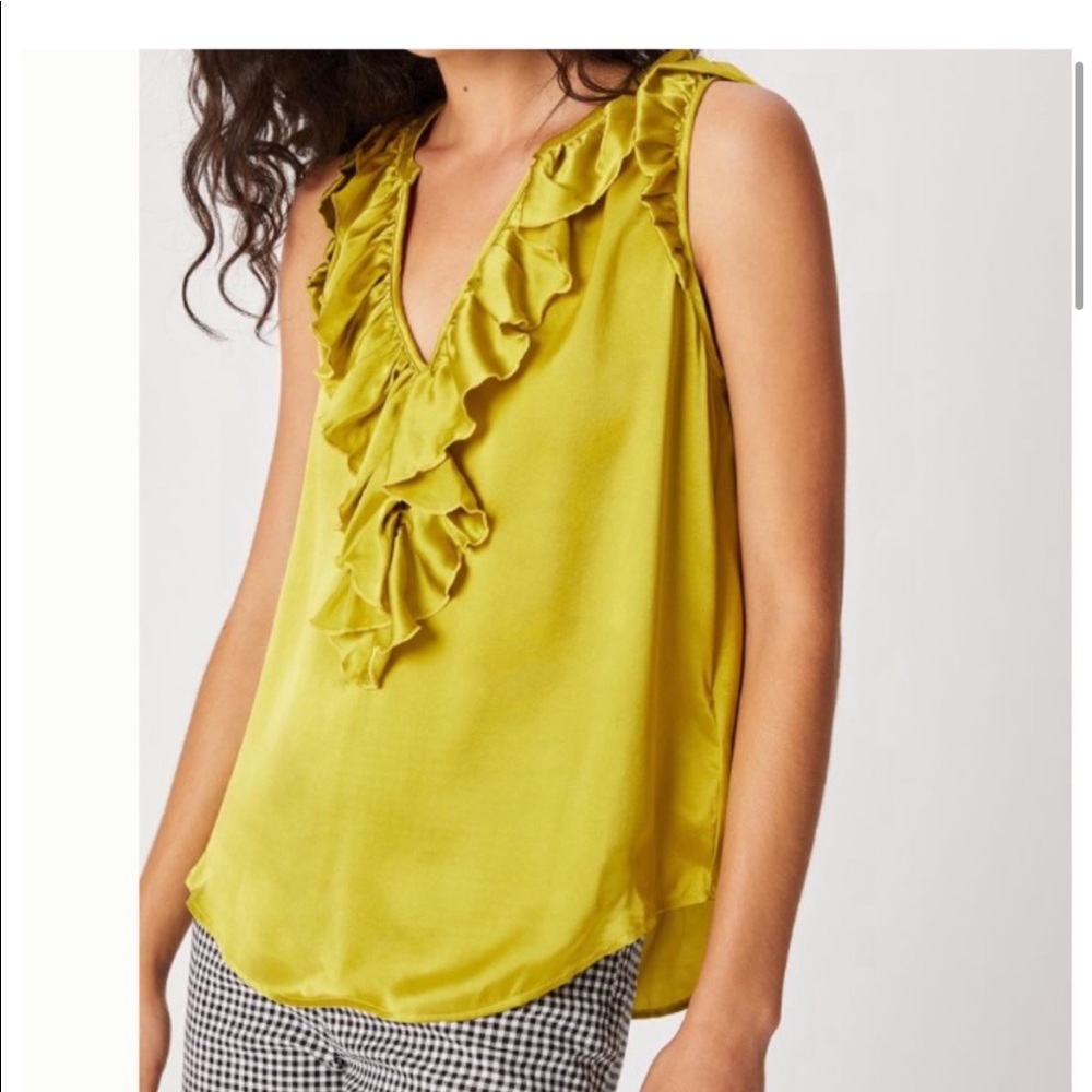 100% Silk Lavinia Anthropologie Ruffled Blouse M